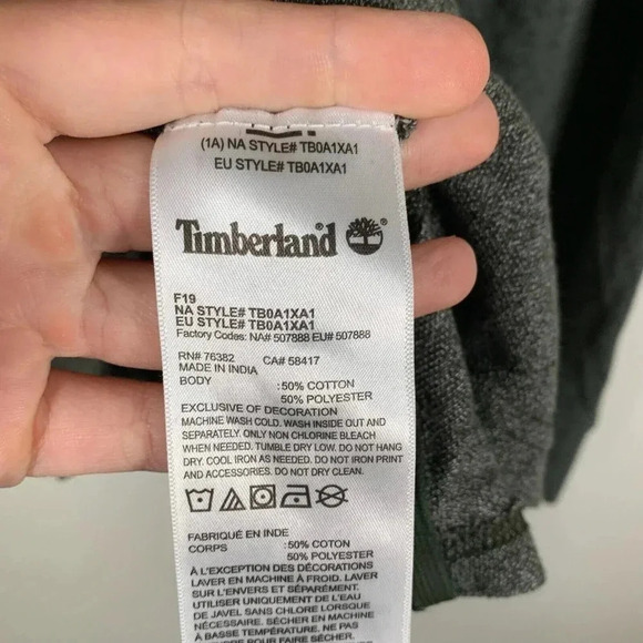 Timberland Shirt Men’s XXL Green Long Sleeve Slim Fit 1/4 Button Crew Neck - Picture 5 of 7